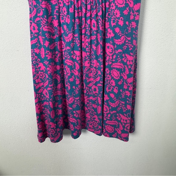 Boden Lola Wrap Jersey Dress Pink Navy Blue Floral Size 12P - Picture 9 of 13